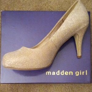 Madden Girl Shimmering Gold Heels